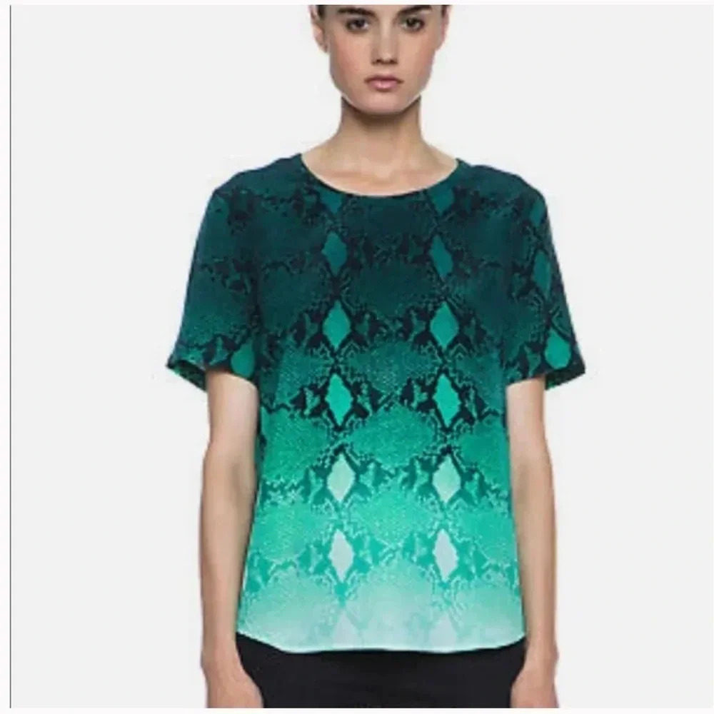 EQUIPMENT RILEY SNAKESKIN SHORT SLEEVE SILK BLOUSE